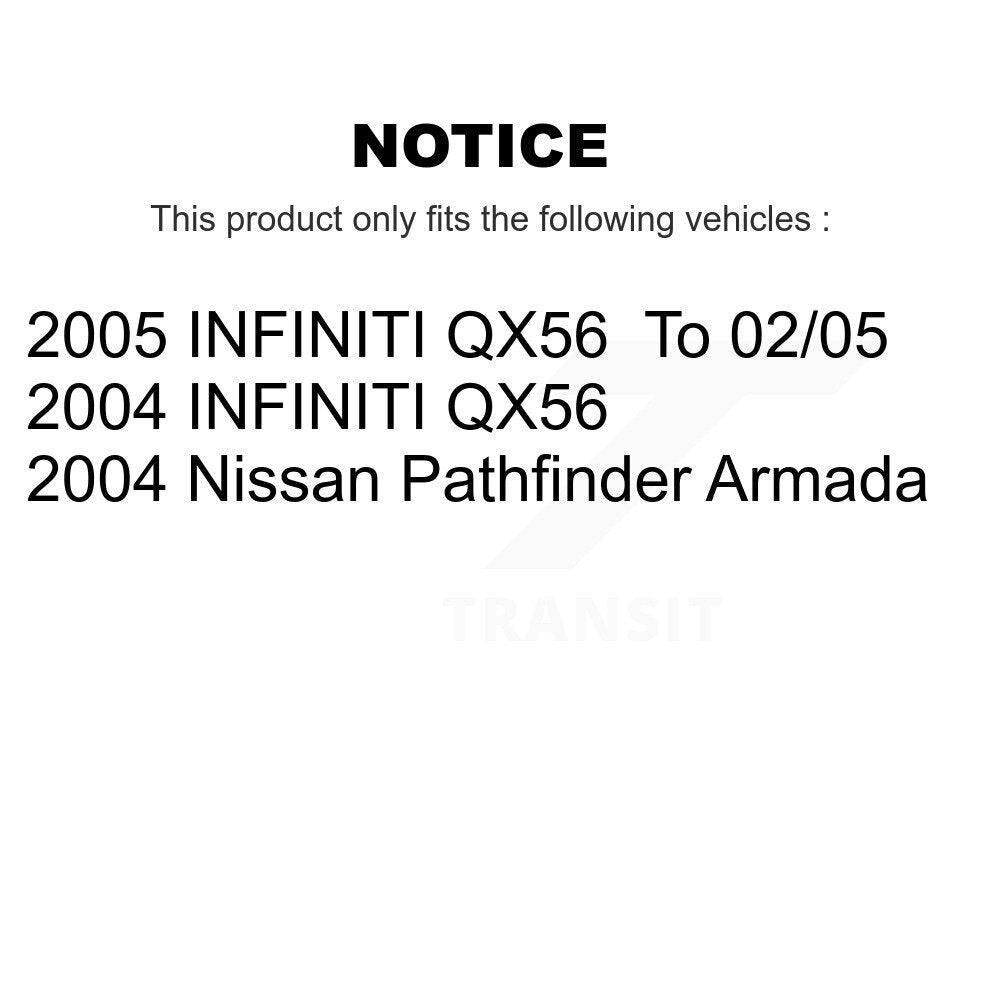 Hub Bearing Brake Rotor & Pad Front Rear Kit (10Pc) For Nissan Pathfinder Armada