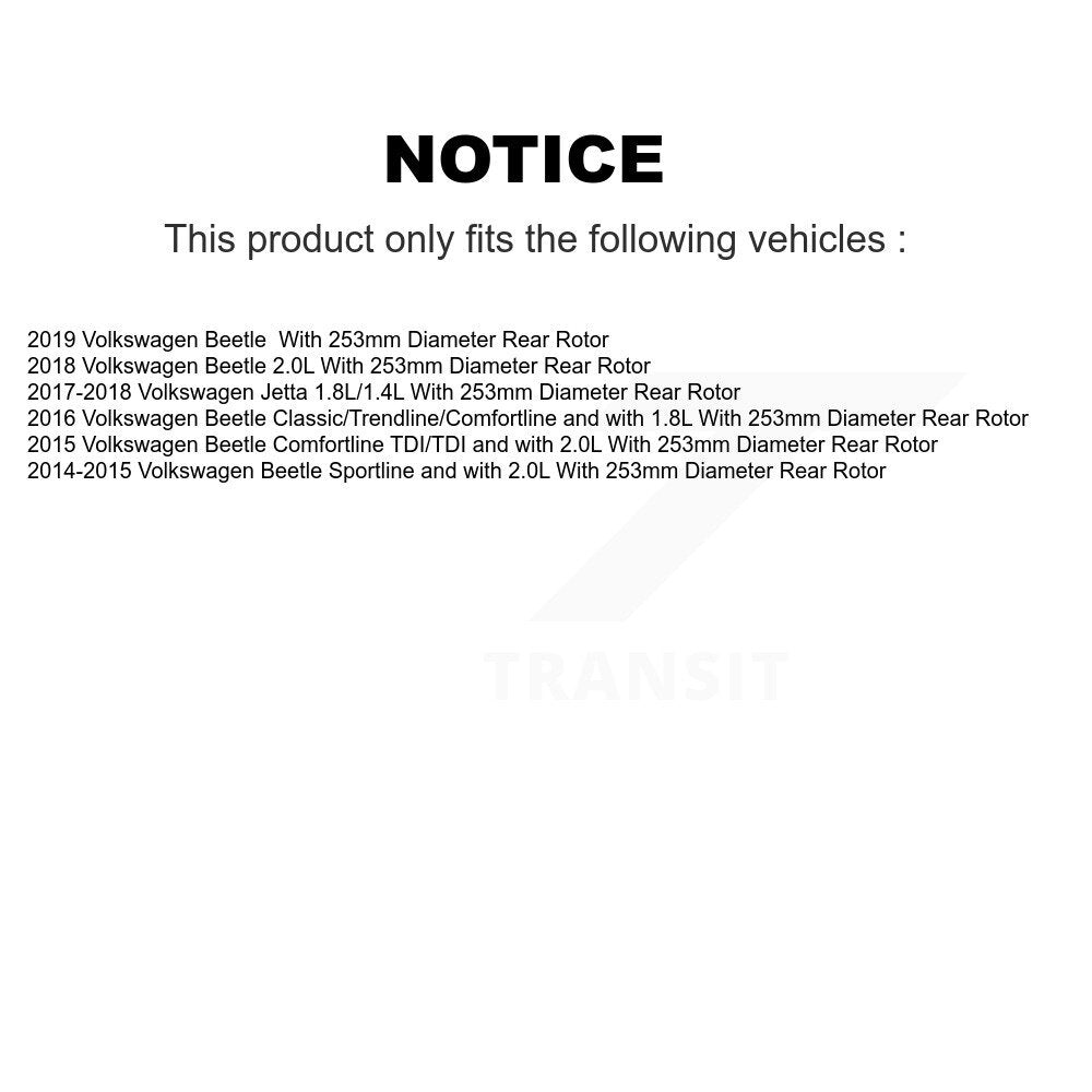 Hub Bearing Brake Rotor & Pads Front Rear Kit (10Pc) For Volkswagen Jetta Beetle