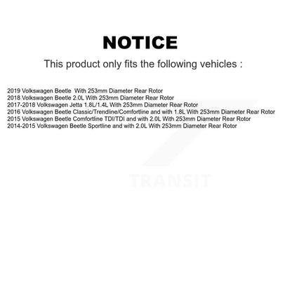 Hub Bearing Brake Rotor & Pads Front Rear Kit (10Pc) For Volkswagen Jetta Beetle