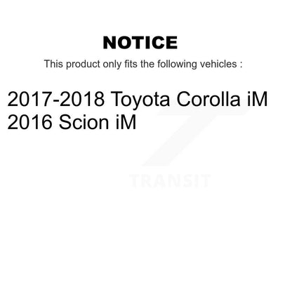 Hub Bearing Brake Rotor & Pads Front Rear Kit (10Pc) For Toyota Corolla iM Scion