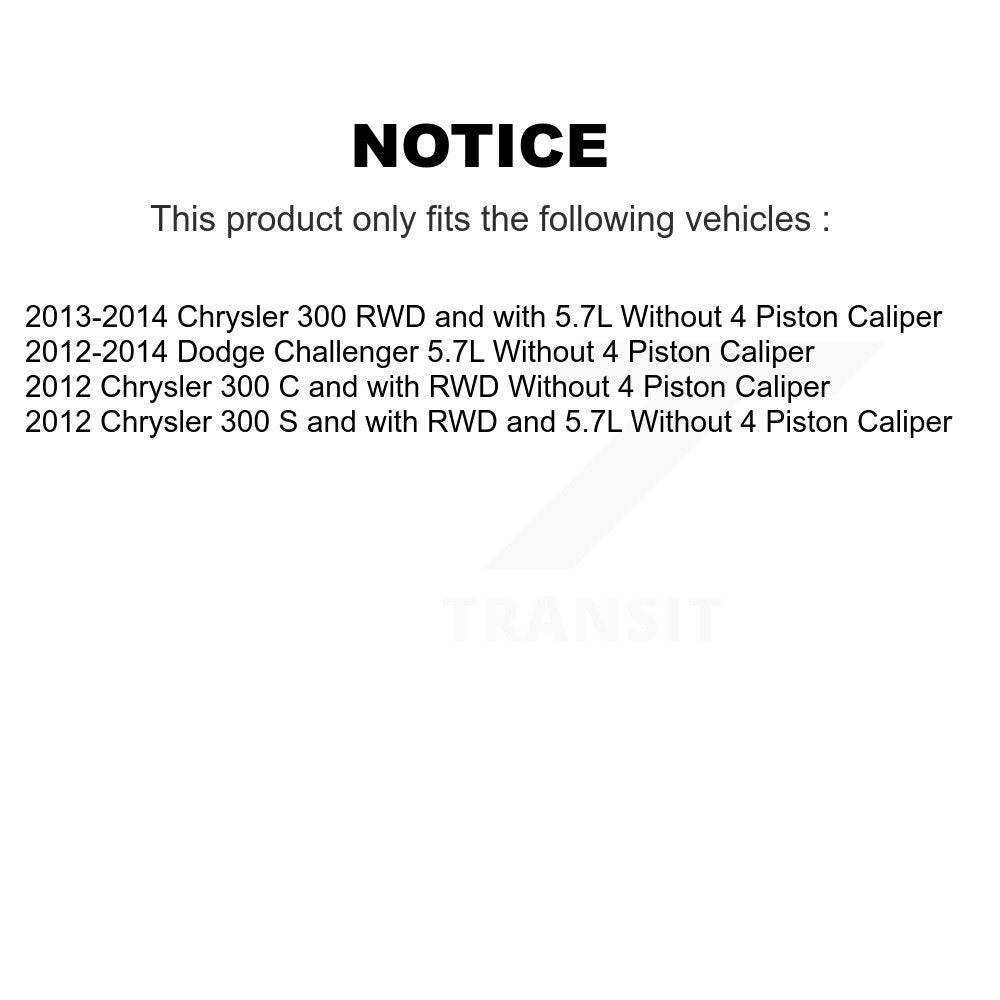 Hub Bearing Disc Brake Rotor & Pads Front Rear Kit (10Pc) For Chrysler 300 Dodge