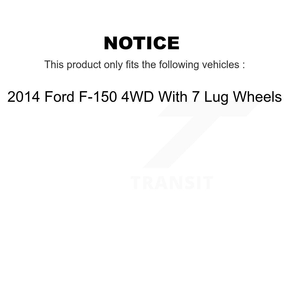 Hub Bearing Brake Rotor & Pad Shoe Front Rear Kit (10Pc) For 2014 Ford F-150 4WD