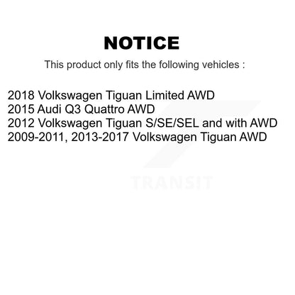 Hub Bearing Coat Brake Rotor Pads Front Rear Kit (10Pc) For Volkswagen Tiguan Q3