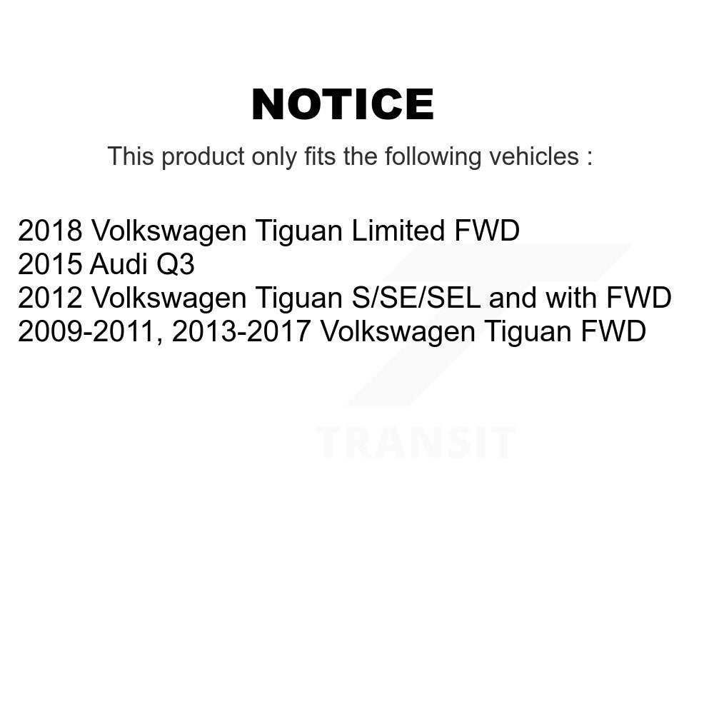Hub Bearing Coat Brake Rotor Pads Front Rear Kit (10Pc) For Volkswagen Tiguan Q3