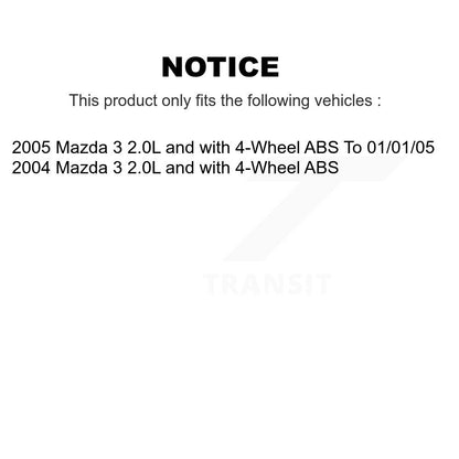 Hub Bearings Coated Disc Brake Rotors And Pads Front Rear Kit (10Pc) For Mazda 3