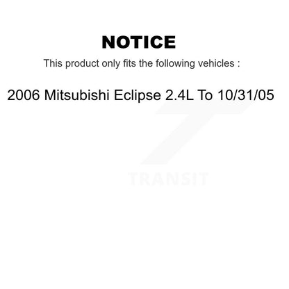 Hub Bearing Coated Brake Rotor Pads Front Rear Kit (10Pc) For Mitsubishi Eclipse