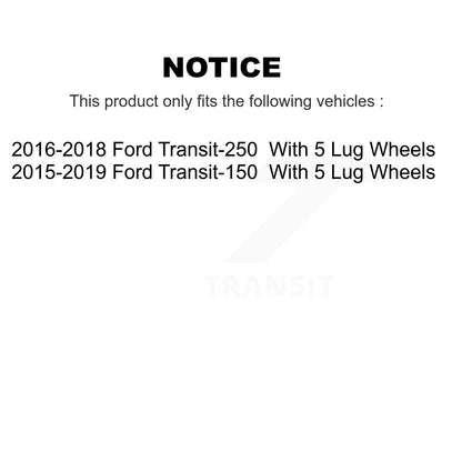 Hub Bearing Coated Brake Rotor & Pads Front Kit For Ford Transit-250 Transit-150