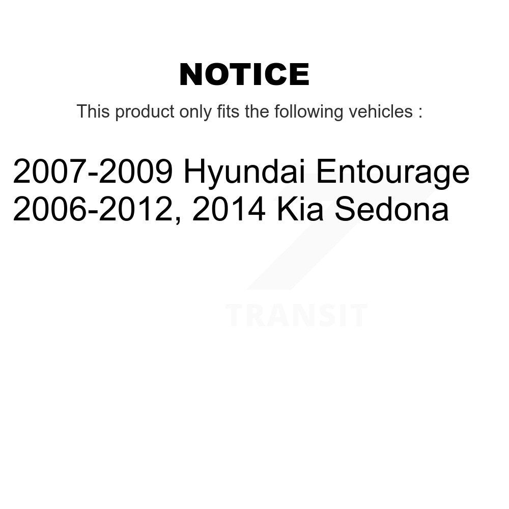 Hub Bearing Coated Brake Rotor & Pads Front Kit For Kia Sedona Hyundai Entourage