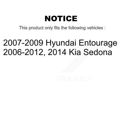 Hub Bearing Coated Brake Rotor & Pads Front Kit For Kia Sedona Hyundai Entourage