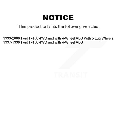 Hub Bearing Coated Brake Rotor Pad Front Kit For Ford F-150 4WD with 4-Wheel ABS