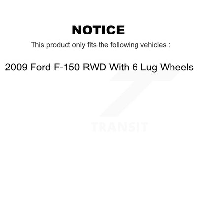 Hub Bearing Assembly Coated Brake Rotor & Pads Front Kit For 2009 Ford F-150 RWD