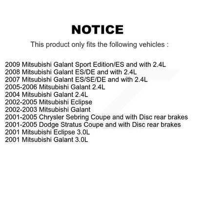 Hub Bearing Coat Brake Rotor Pad Front Kit For Chrysler Sebring Mitsubishi Dodge
