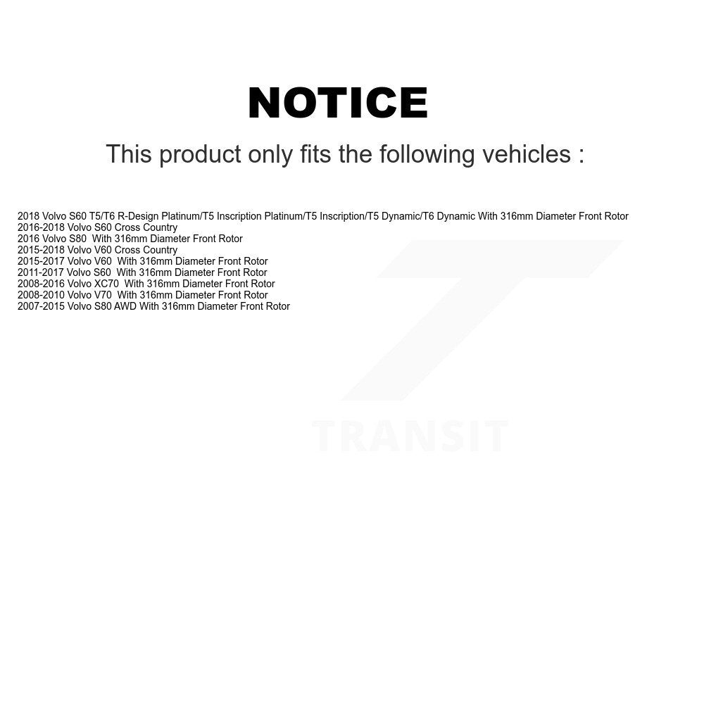 Hub Bearing Coat Brake Rotor Pads Front Kit For Volvo XC70 S60 V60 S80 Cross V70
