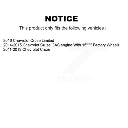 Hub Bearing Assembly Coat Brake Rotor Pads Front Kit For Chevrolet Cruze Limited