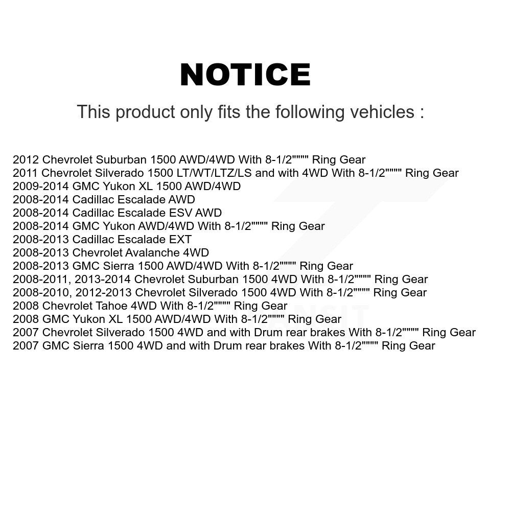 Hub Bearing Coat Brake Rotor Pad Shoe Front Rear Kit (10Pc) For Chevrolet GMC XL