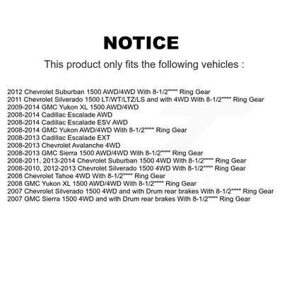 Hub Bearing Coat Brake Rotor Pad Shoe Front Rear Kit (10Pc) For Chevrolet GMC XL