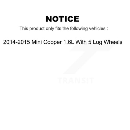 Hub Bearing Assembly Brake Rotor & Pads Front Kit For 2014-2015 Mini Cooper 1.6L