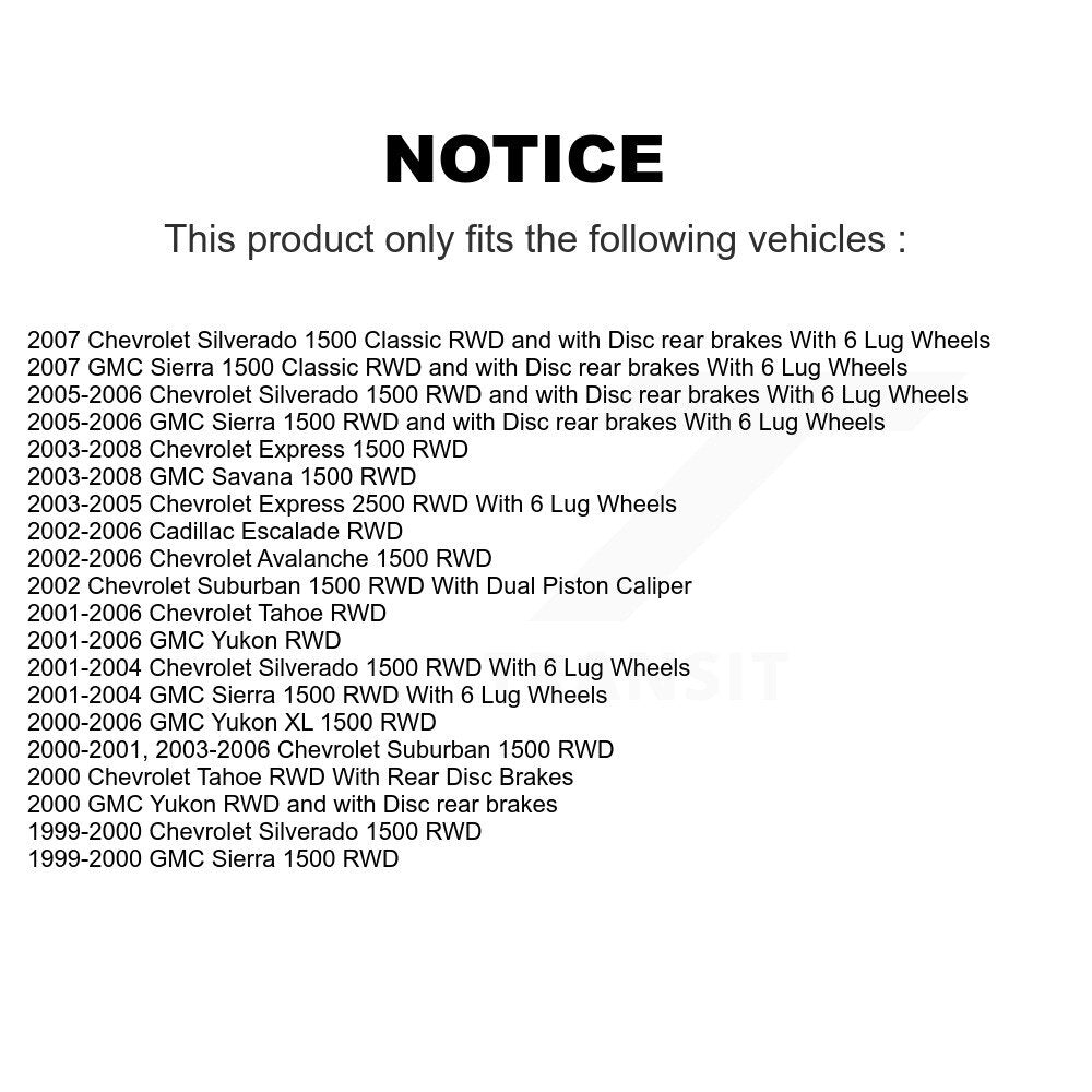 Hub Bearing Brake Rotor Pad Front Kit For Chevrolet GMC Silverado 1500 Sierra XL