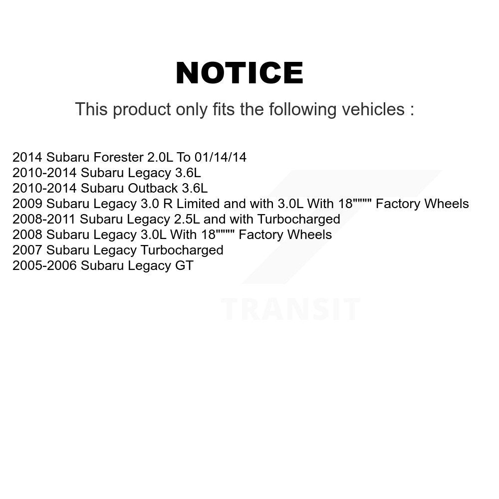 Hub Bearing Disc Brake Rotor & Pads Front Kit For Subaru Outback Legacy Forester