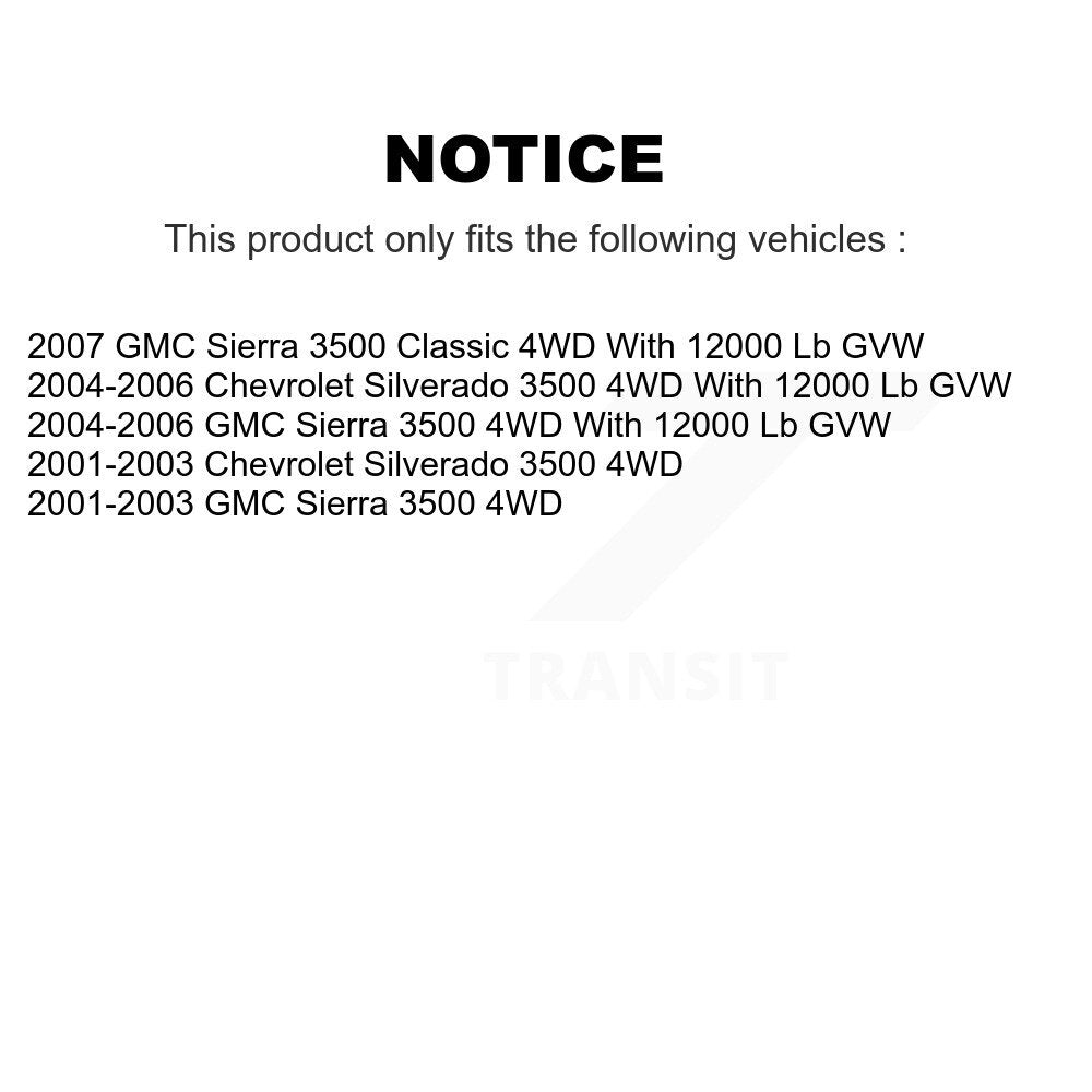 Hub Bearing Brake Rotor & Pads Front Kit For GMC Sierra 3500 Chevrolet Silverado