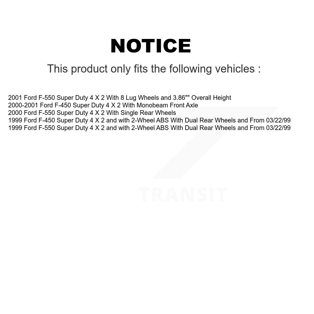 Hub Bearing Assembly Brake Rotor & Pad Front Kit For Ford F-550 Super Duty F-450