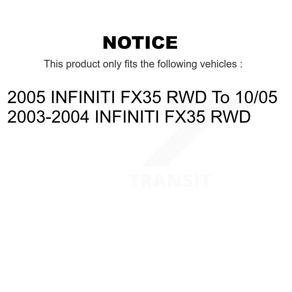 Hub Bearing Assembly Disc Brake Rotors And Pads Front Kit For INFINITI FX35 RWD