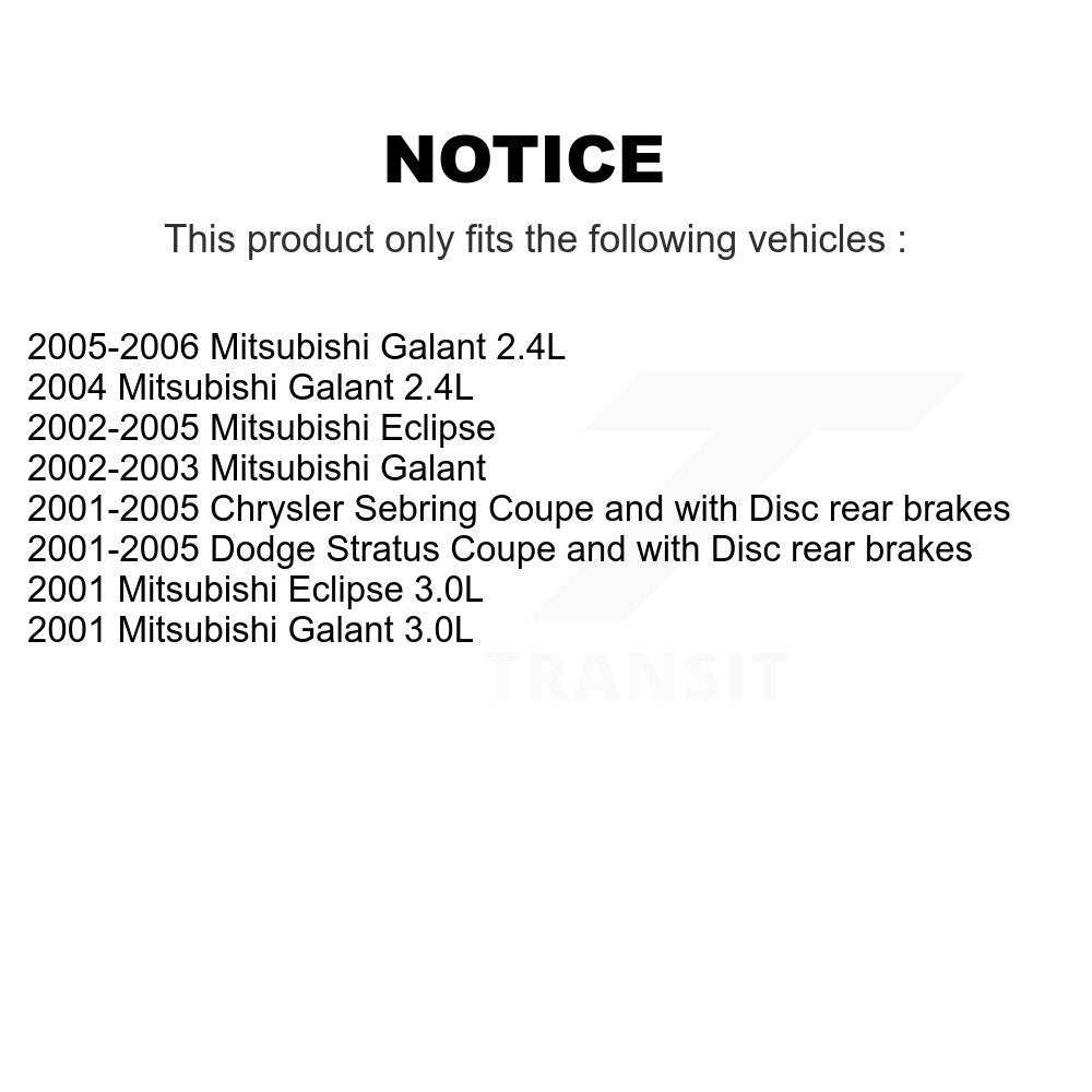 Hub Bearing Brake Rotor & Pads Front Kit For Chrysler Sebring Mitsubishi Eclipse