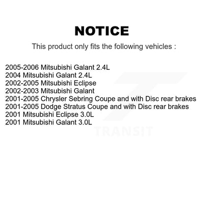 Hub Bearing Brake Rotor & Pads Front Kit For Chrysler Sebring Mitsubishi Eclipse