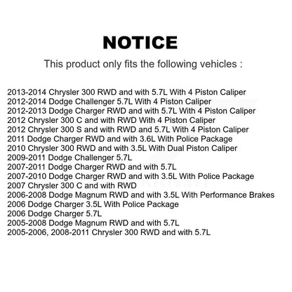 Hub Bearing Brake Rotor Pads Front Kit For Dodge Chrysler 300 Charger Challenger