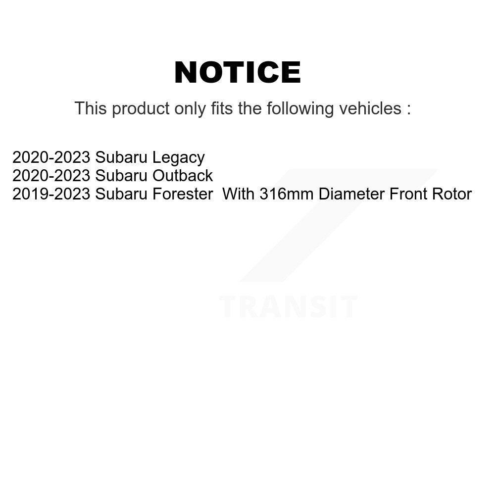 Hub Bearing Disc Brake Rotor & Pads Front Kit For Subaru Forester Outback Legacy