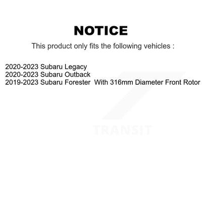 Hub Bearing Disc Brake Rotor & Pads Front Kit For Subaru Forester Outback Legacy
