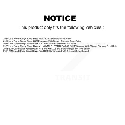 Bearing Coated Disc Brake Rotors And Pads Front Kit For Land Rover Range Sport