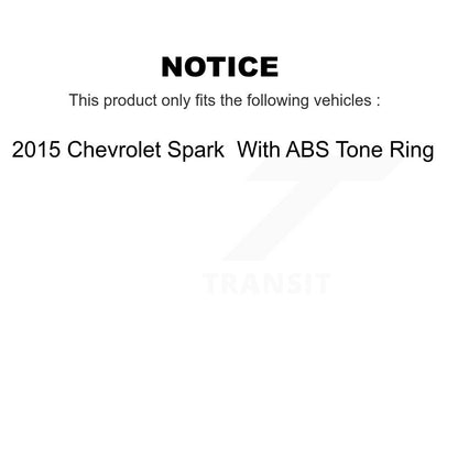 Hub Bearing Disc Brake Rotors And Pads Front Rear Kit (10Pc) For Chevrolet Spark