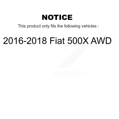 Hub Bearing Coated Brake Rotor Pad Front Rear Kit (10Pc) For 16-18 Fiat 500X AWD