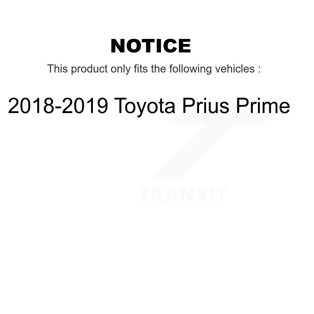 Hub Bearing Coated Brake Rotor Pads Front Rear Kit (10Pc) For Toyota Prius Prime