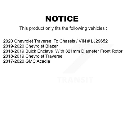 Hub Bearing Brake Rotor & Pads Front Kit For Chevrolet Traverse GMC Acadia Buick