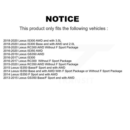 Hub Bearing Coated Brake Rotor & Pad Front Rear Kit (10Pc) For Lexus IS300 IS350