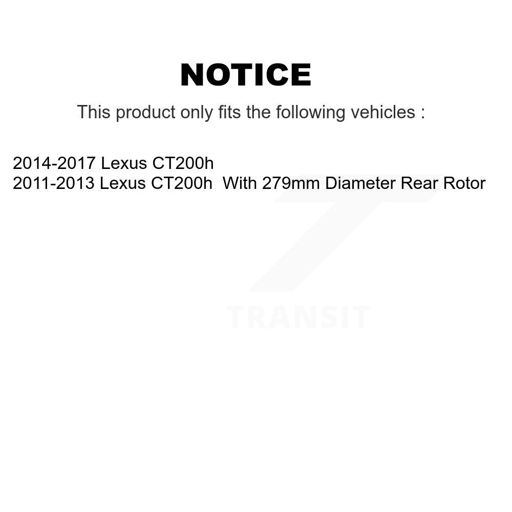 Hub Bearings Disc Brake Rotors And Pads Front Rear Kit (10Pc) For Lexus CT200h