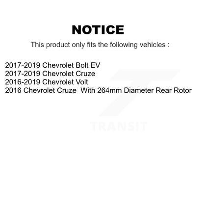 Hub Bearing Brake Rotor Pads Front Rear Kit (10Pc) For Chevrolet Cruze Volt Bolt