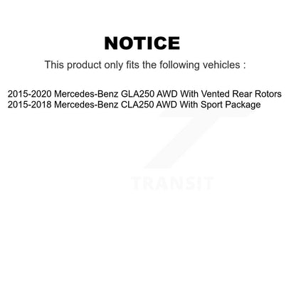 Hub Bearing Brake Rotor & Pad Front Rear Kit (10Pc) For Mercedes-Benz GLA250 AWD