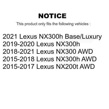 Hub Bearing Coated Brake Rotor Pads Front Rear Kit (10Pc) For Lexus NX300 NX200t