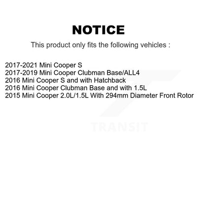 Hub Bearing Coated Drill Slot Brake Rotor Pads Front Kit For Mini Cooper Clubman