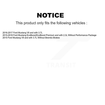 Hub Bearing Coated Disc Brake Rotor & Pad Front Rear Kit (10Pc) For Ford Mustang