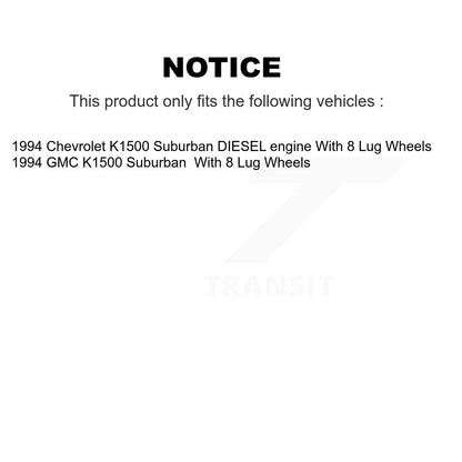 Hub Bearing Brake Rotor Pad Front Kit For Chevrolet K1500 Suburban DIESEL engine