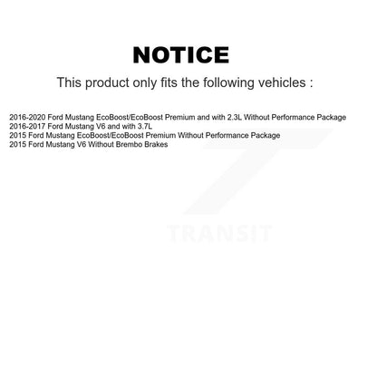 Hub Bearing Assembly Disc Brake Rotor And Ceramic Pad Front Kit For Ford Mustang