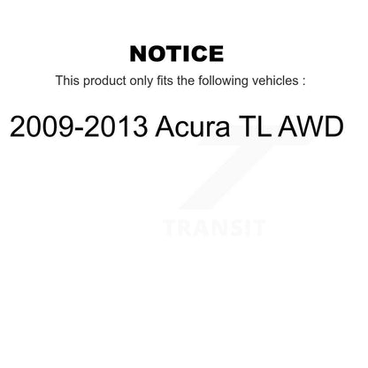 Hub Bearing Brake Rotor And Pad Front Rear Kit (10Pc) For 2009-2013 Acura TL AWD