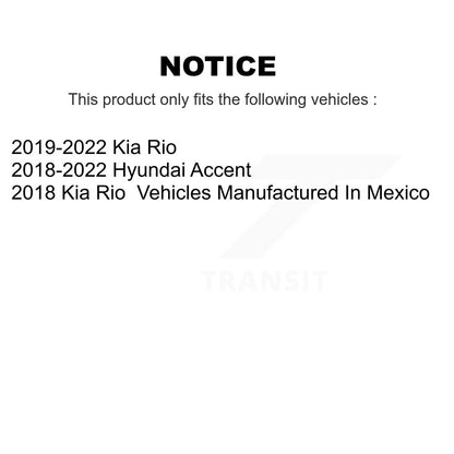 Hub Bearing Coated Brake Rotor And Pad Front Rear Kit (10Pc) For Kia Rio Hyundai