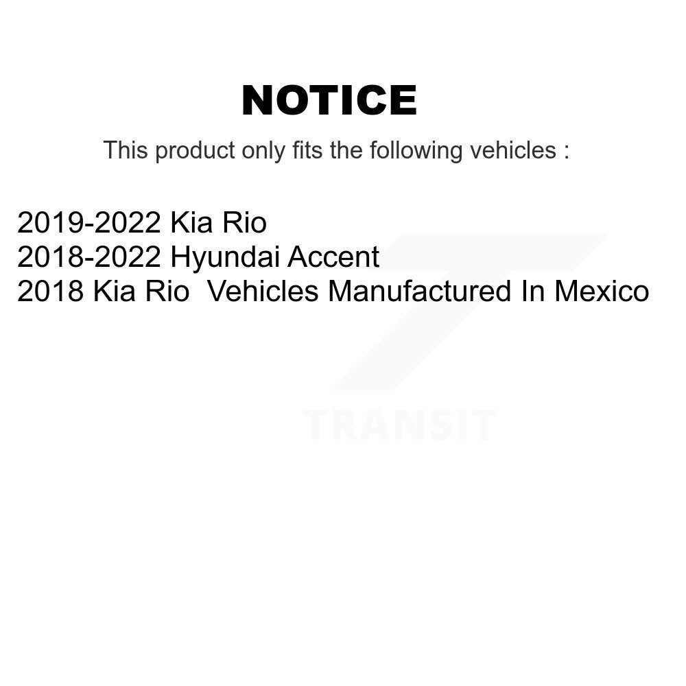 Hub Bearing Coated Brake Rotor And Pad Front Rear Kit (10Pc) For Kia Rio Hyundai