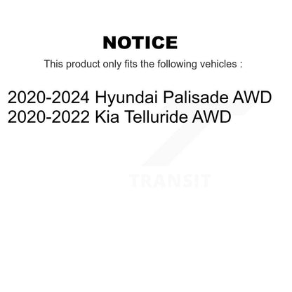 Hub Bearing Brake Rotor & Pad Front Rear Kit (10Pc) For Hyundai Palisade Kia AWD