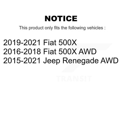 Hub Bearing Coated Brake Rotor Pads Front Rear Kit (10Pc) For Jeep Renegade Fiat